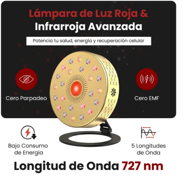 lámpara terapia luz roja 727